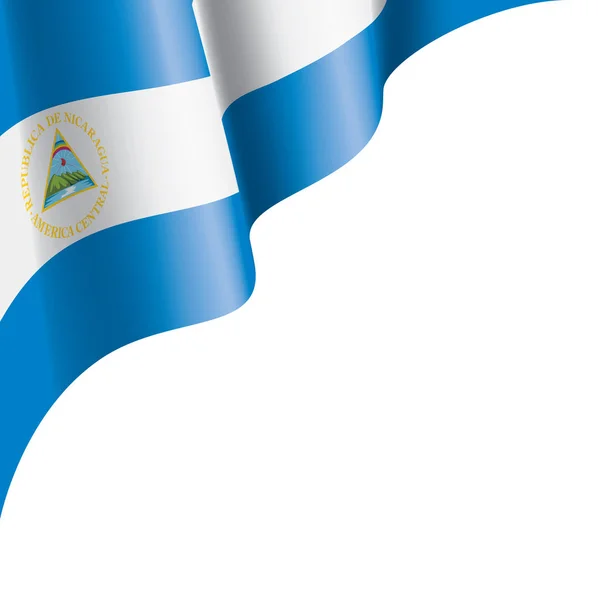 Vlag van Nicaragua, vectorillustratie op een witte achtergrond — Stockvector