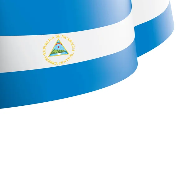 Nicaragua flagga, vektorillustration på vit bakgrund — Stock vektor