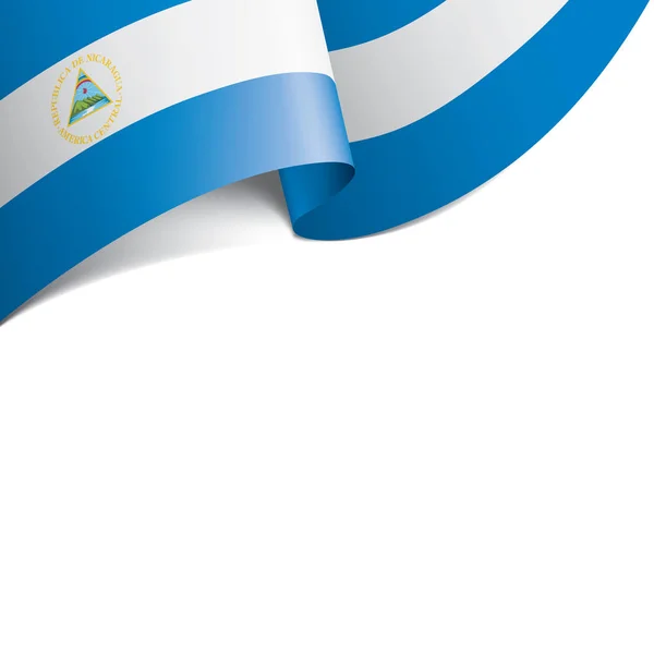 Vlag van Nicaragua, vectorillustratie op een witte achtergrond — Stockvector