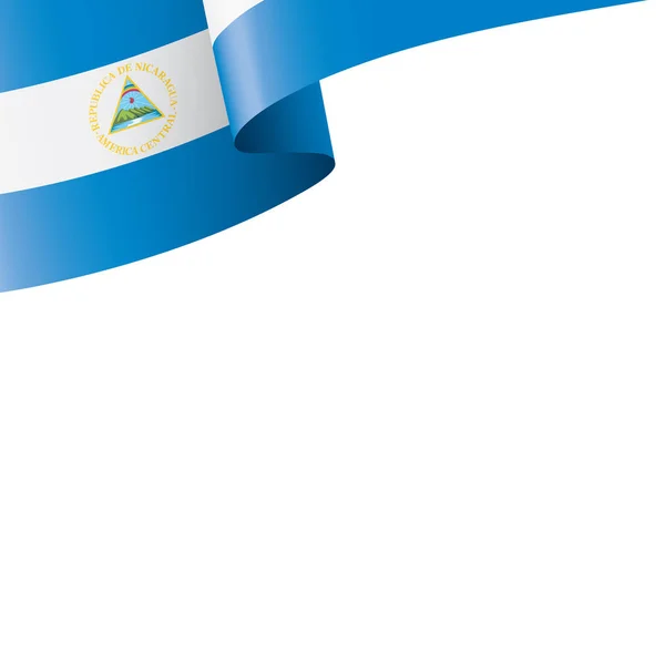 Bandera de Nicaragua, ilustración vectorial sobre fondo blanco — Vector de stock