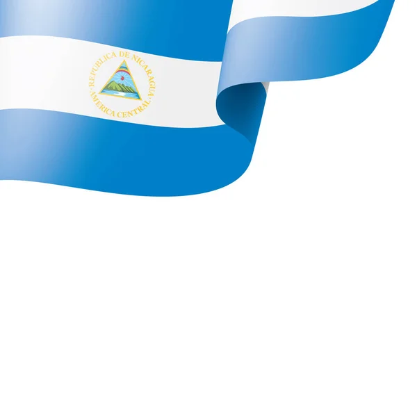 Bandeira da Nicarágua, ilustração vetorial sobre um fundo branco — Vetor de Stock