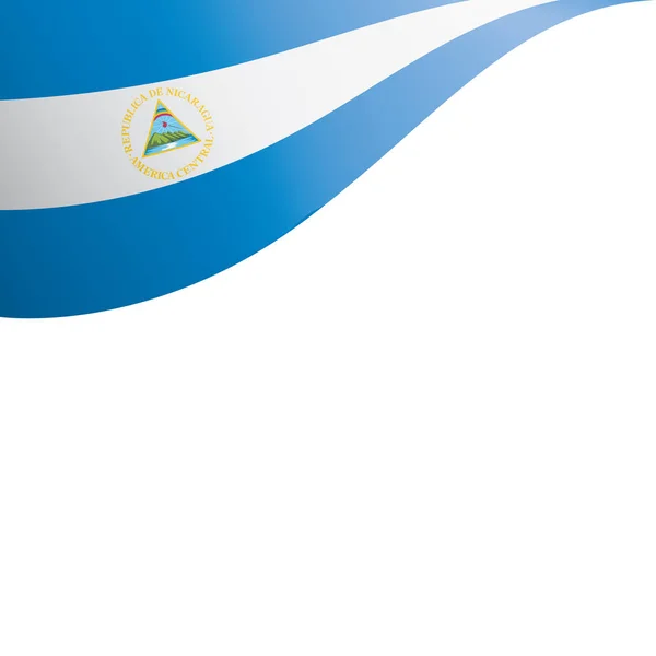 Nikaragua bayrağı, beyaz bir arka plan üzerinde vektör çizim — Stok Vektör