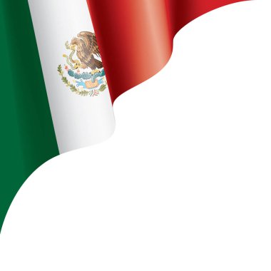 Meksika bayrağı, beyaz bir arka plan üzerinde vektör çizim