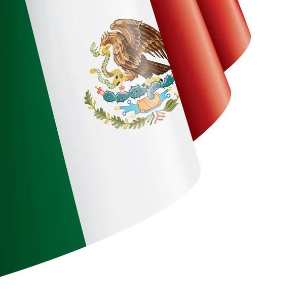 Bandeira mexicana, ilustração vetorial sobre um fundo branco —  Vetores de Stock