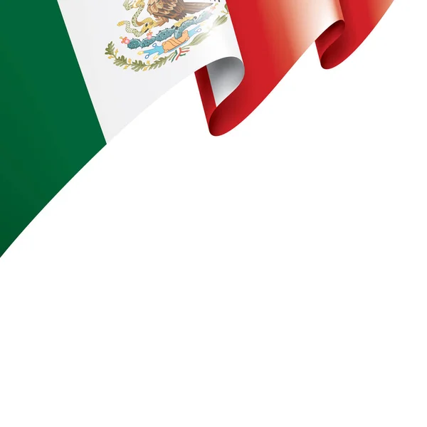 Мексиканский флаг, векторная иллюстрация на белом фоне — стоковый вектор