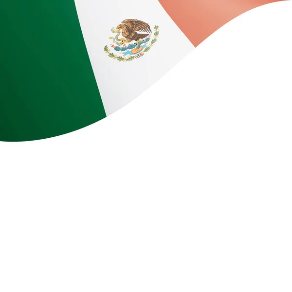 Bandera Mexicana, ilustración vectorial sobre fondo blanco — Vector de stock