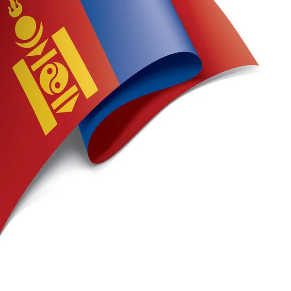 Bandeira da Mongólia, ilustração vetorial sobre um fundo branco —  Vetores de Stock