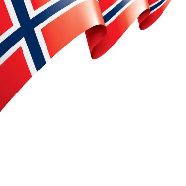 Norveç bayrağı, beyaz bir arka plan üzerinde vektör çizim
