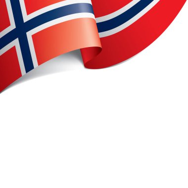 Norveç bayrağı, beyaz bir arka plan üzerinde vektör çizim