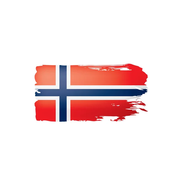 Norge flagga, vektorillustration på vit bakgrund. — Stock vektor