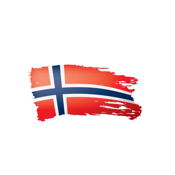 Флаг Норвегии, векторная иллюстрация на белом фоне . — стоковый вектор