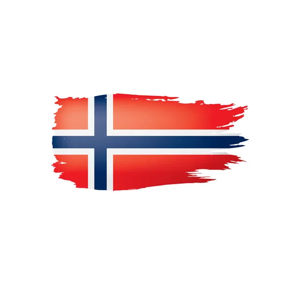 Bandera de Noruega, ilustración vectorial sobre fondo blanco . — Archivo Imágenes Vectoriales