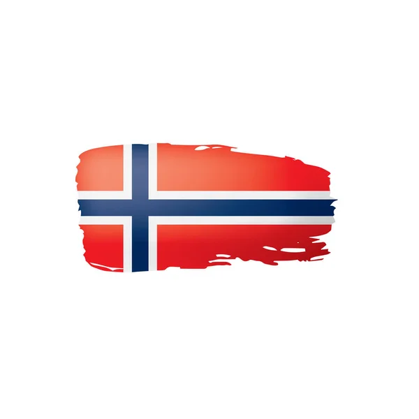 Drapeau Norvège, illustration vectorielle sur fond blanc . — Image vectorielle