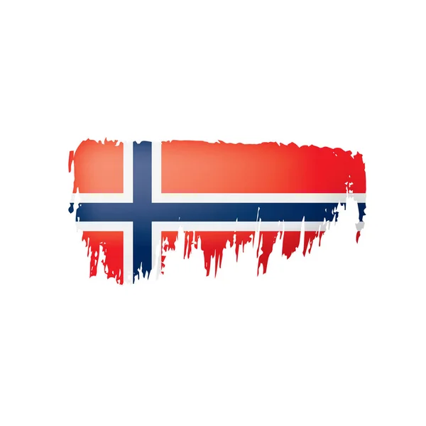 Norsko vlajka, vektorové ilustrace na bílém pozadí. — Stockový vektor