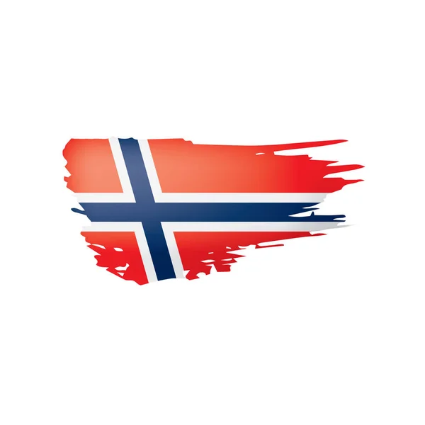 Drapeau Norvège, illustration vectorielle sur fond blanc . — Image vectorielle