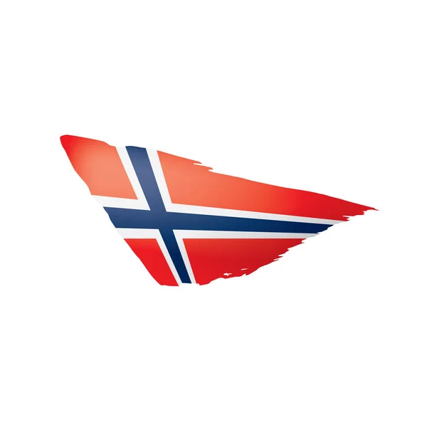 Bandera de Noruega, ilustración vectorial sobre fondo blanco . — Archivo Imágenes Vectoriales