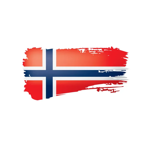 Bandeira da Noruega, ilustração vetorial sobre um fundo branco . — Vetor de Stock
