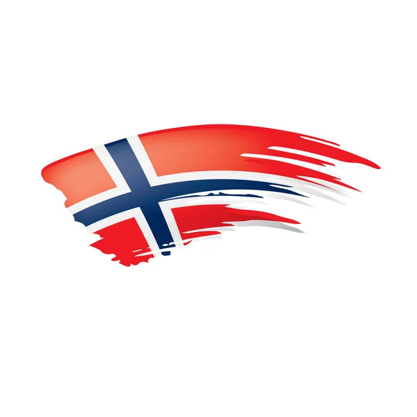 Bandera de Noruega, ilustración vectorial sobre fondo blanco . — Archivo Imágenes Vectoriales