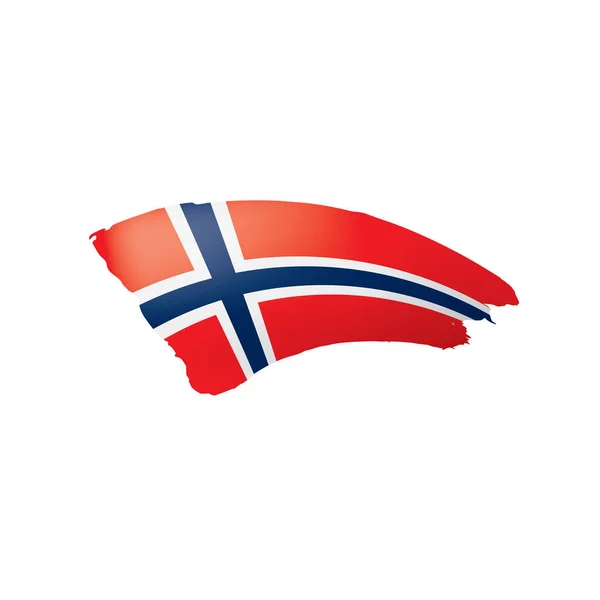 Bandera de Noruega, ilustración vectorial sobre fondo blanco . — Archivo Imágenes Vectoriales