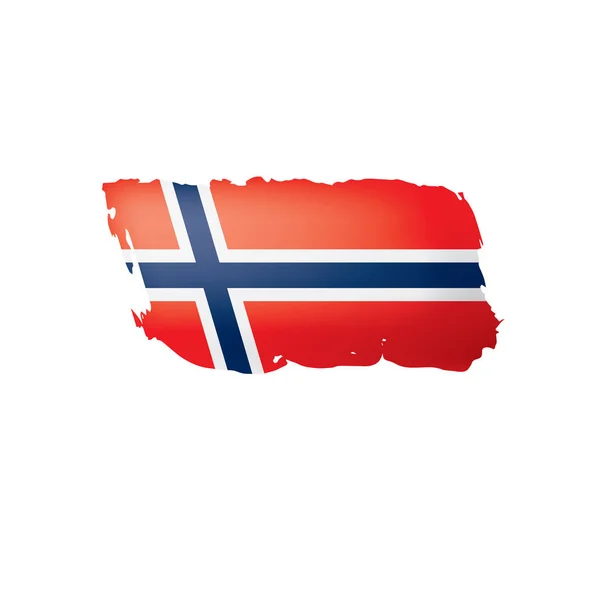 Norge flagga, vektorillustration på vit bakgrund. — Stock vektor