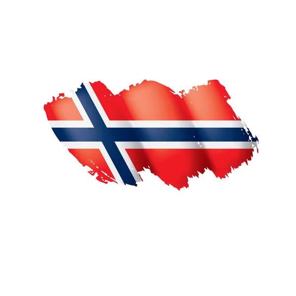 Bandera de Noruega, ilustración vectorial sobre fondo blanco . — Archivo Imágenes Vectoriales