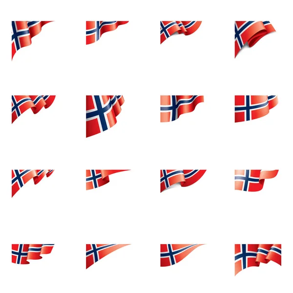 Bandera de Noruega, ilustración vectorial sobre fondo blanco — Vector de stock