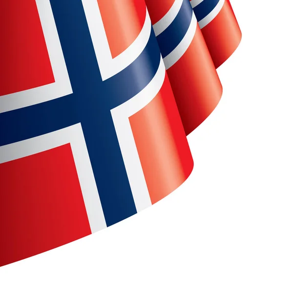 Εθνική Σημαία Νορβηγίας Εικονογράφηση Διάνυσμα Λευκό Φόντο — Διανυσματικό Αρχείο