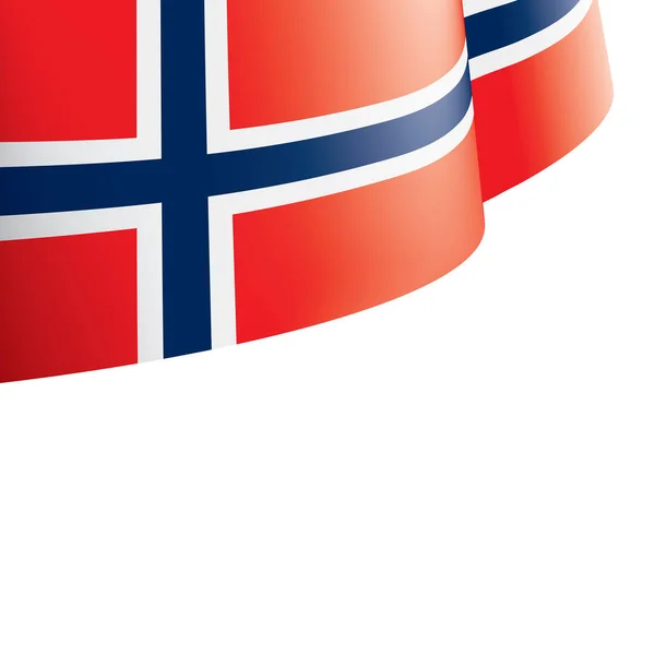 Norge flagga, vektorillustration på vit bakgrund — Stock vektor