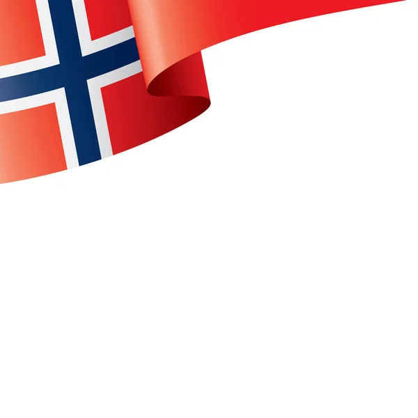 Norveç bayrağı, beyaz bir arka plan üzerinde vektör çizim — Stok Vektör