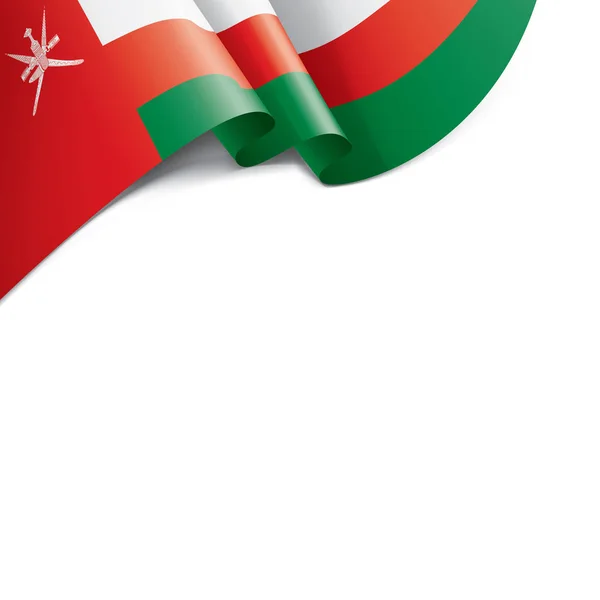 Omanische Flagge, Vektorillustration auf weißem Hintergrund — Stockvektor