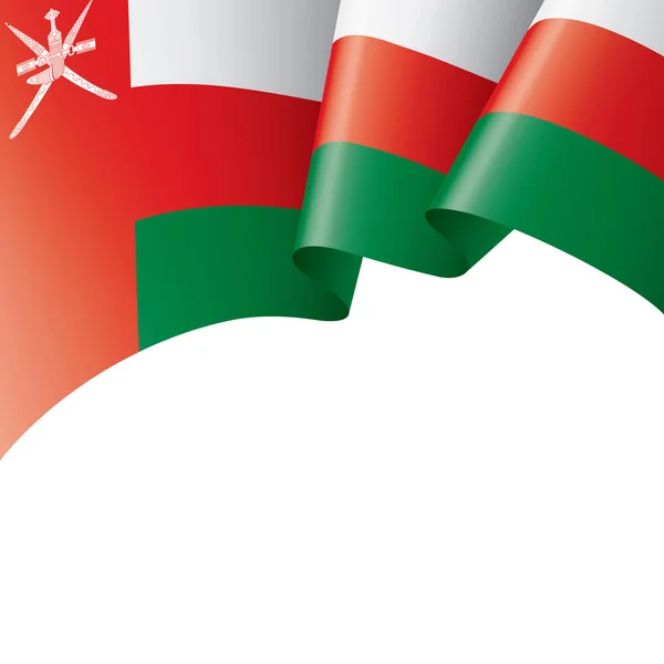 Σημαία του Ομάν, εικονογράφηση διάνυσμα σε λευκό φόντο — Διανυσματικό Αρχείο