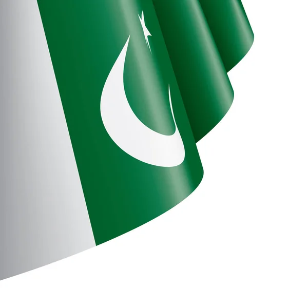 Pakistan flagga, vektor illustration på en vit bakgrund — Stock vektor