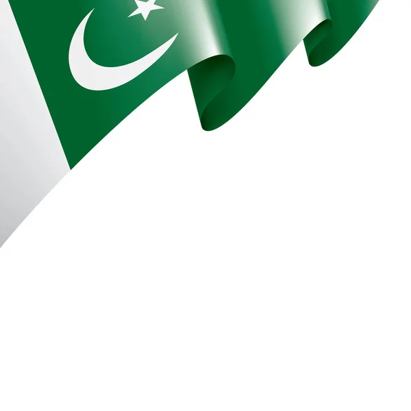 Pakistan vlag, vector illustratie op een witte achtergrond — Stockvector