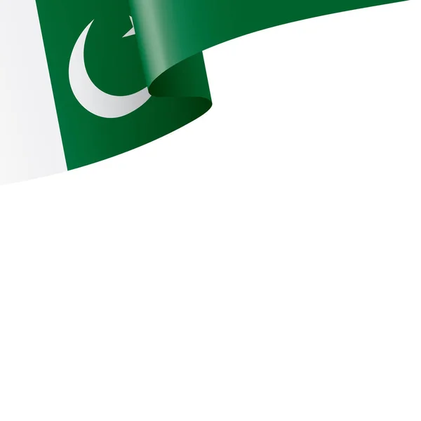 Bandera de Pakistán, ilustración vectorial sobre fondo blanco — Vector de stock