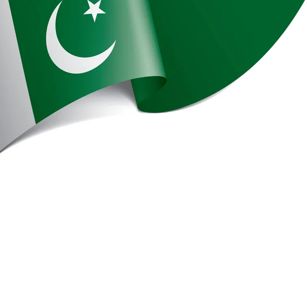 Bandera de Pakistán, ilustración vectorial sobre fondo blanco — Vector de stock