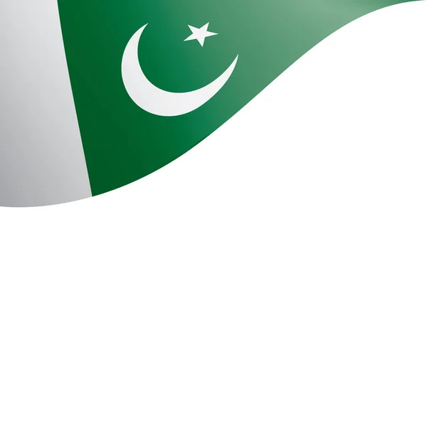 パキスタンの国旗白い背景のベクトルイラスト — ストックベクタ