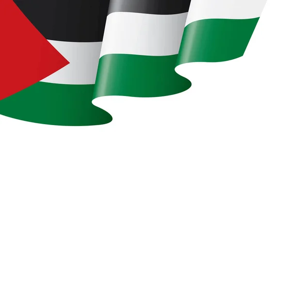 Bendera Palestina, ilustrasi vektor pada latar belakang putih - Stok Vektor