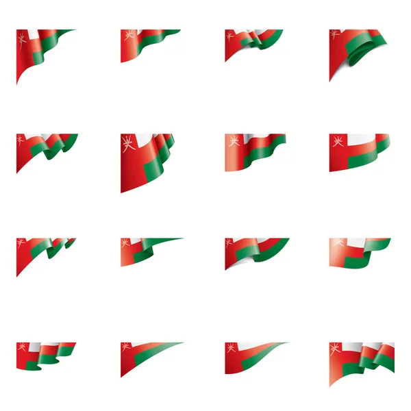 Vlajka Ománu, vektorové ilustrace na bílém pozadí — Stockový vektor