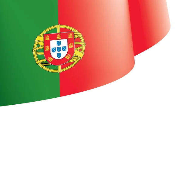 Portugiesische Flagge, Vektordarstellung auf weißem Hintergrund — Stockvektor