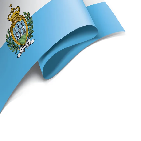 Bandera de San Marino, ilustración vectorial sobre fondo blanco — Vector de stock