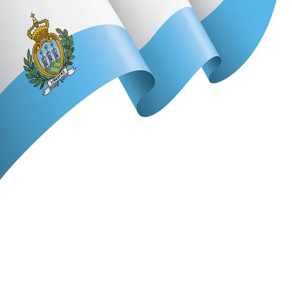 圣马力诺旗子, 矢量例证在白色背景 — 图库矢量图片