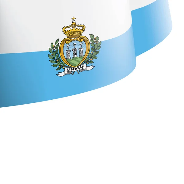 Bandera de San Marino, ilustración vectorial sobre fondo blanco — Vector de stock