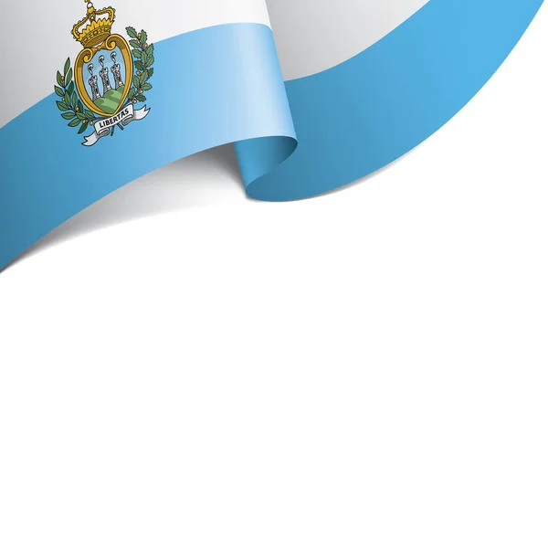 Bandeira de San Marino, ilustração vetorial sobre um fundo branco —  Vetores de Stock