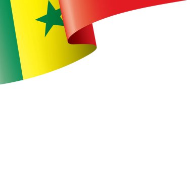 Senegal bayrağı, beyaz arkaplanda vektör çizimi