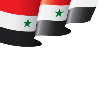 Suriye bayrağı, beyaz bir arka plan üzerinde vektör çizim