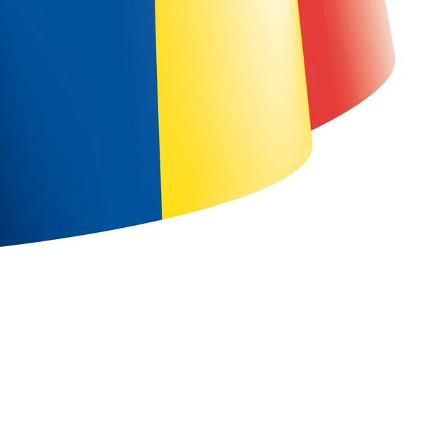Rumänien Flagge, Vektorabbildung auf weißem Hintergrund — Stockvektor