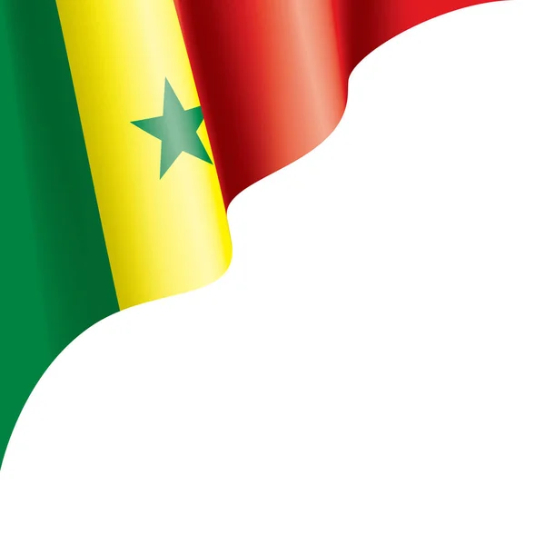 Bandera de Senegal, ilustración vectorial sobre fondo blanco — Vector de stock