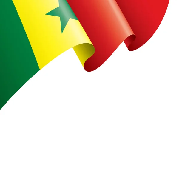 Senegal bayrağı, beyaz arkaplanda vektör çizimi — Stok Vektör