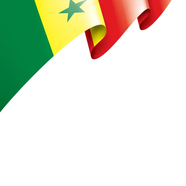 Drapeau Sénégal, illustration vectorielle sur fond blanc — Image vectorielle