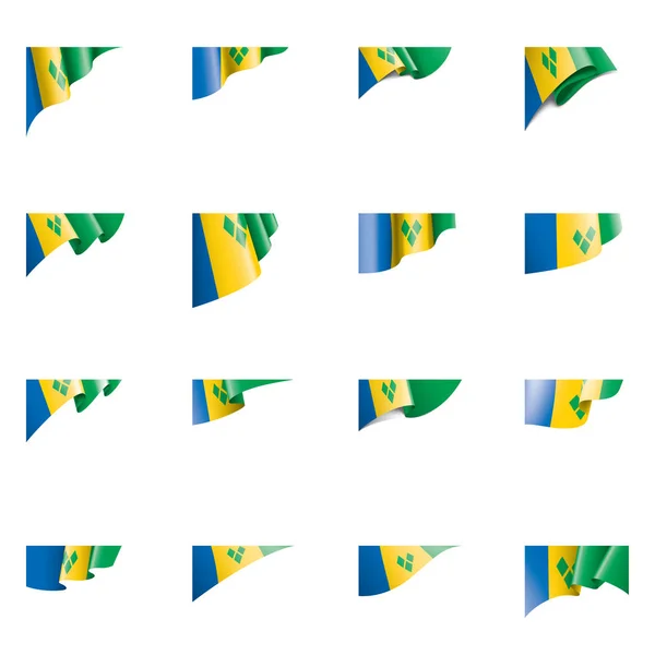 Bandera de San Vicente y las Granadinas, ilustración vectorial sobre fondo blanco — Vector de stock